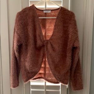 Knot front soft sweater
